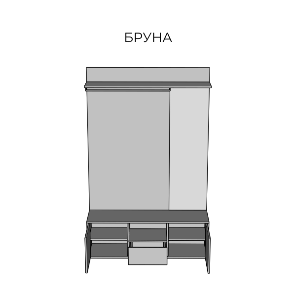 Передпокій Бруна (дуб ліворно/німфеа лак)