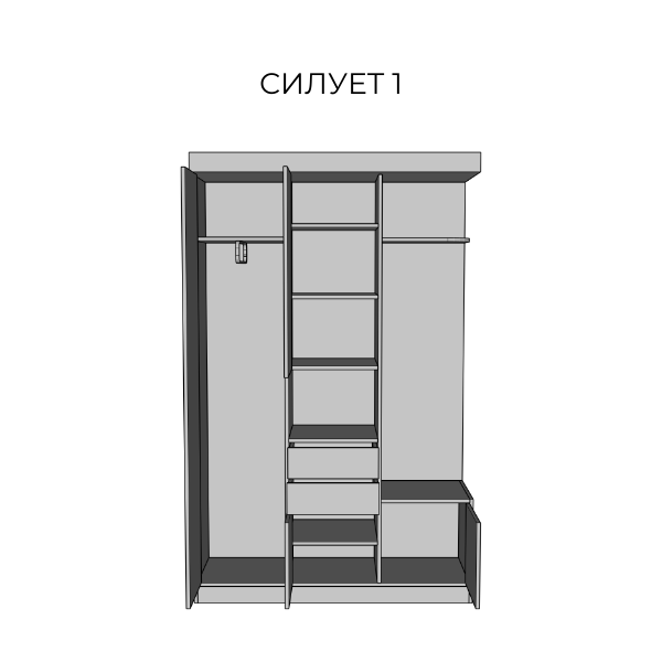 Передпокій Силует 1 (дуб ліворно/тоффі)