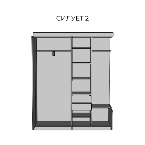 Передпокій Силует 2 (артвуд світлий/сіра мишка)