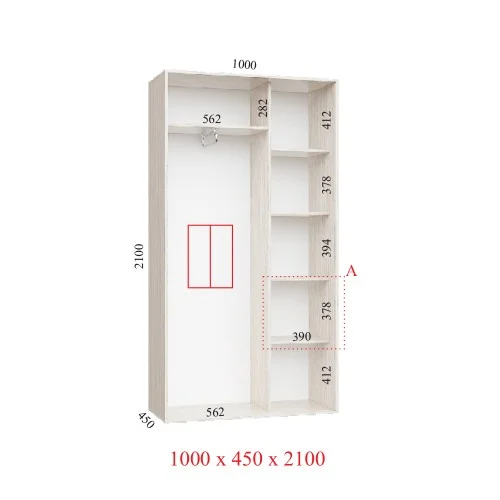 СТАНДАРТ 1000*2100*450