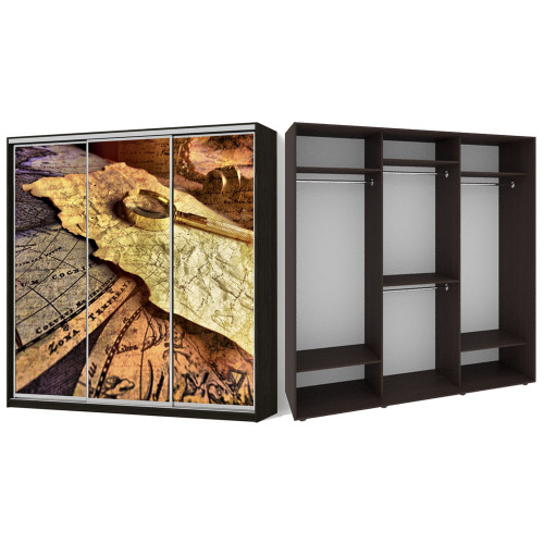 Шафа-купе 3 двері ФМП/ФМП/ФМП малюнок Re060 Класік-2 240*230*60