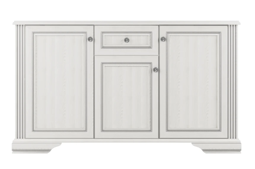 Комод Вайт / White 3D1S Гербор 3-дверний з 1 шухлядою Ясен сніжний/сосна срібна