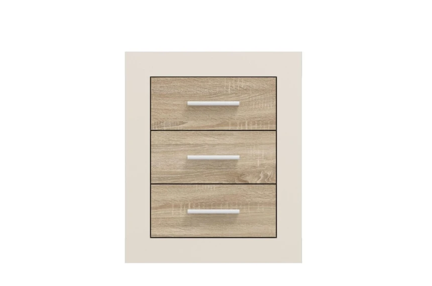 Тумба приліжкова Сара / Sara KOM3S Гербор з 3 шухлядами Кашемір/дуб сонома