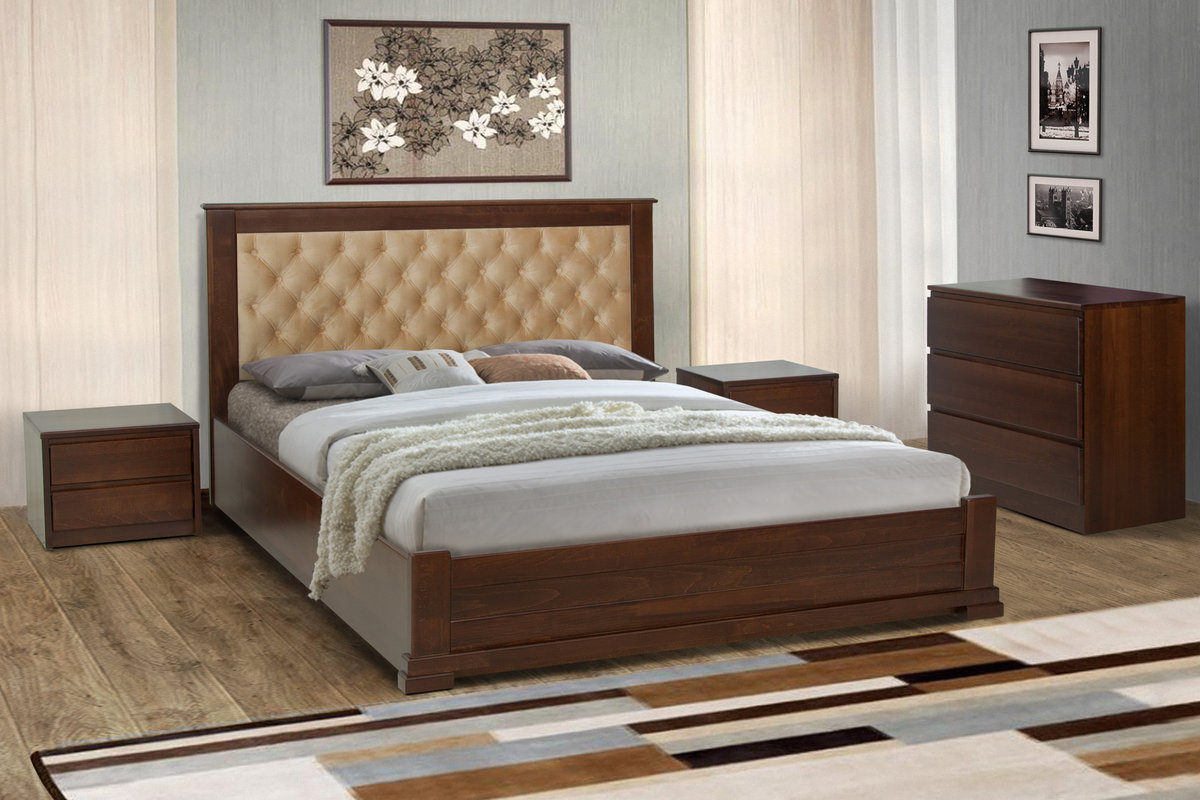 Ліжко Арізона ПМ 1600*2000,горіх(104) ,беат 03