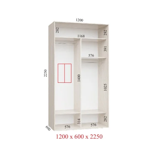 ЛЮКС 1200*2250*600
