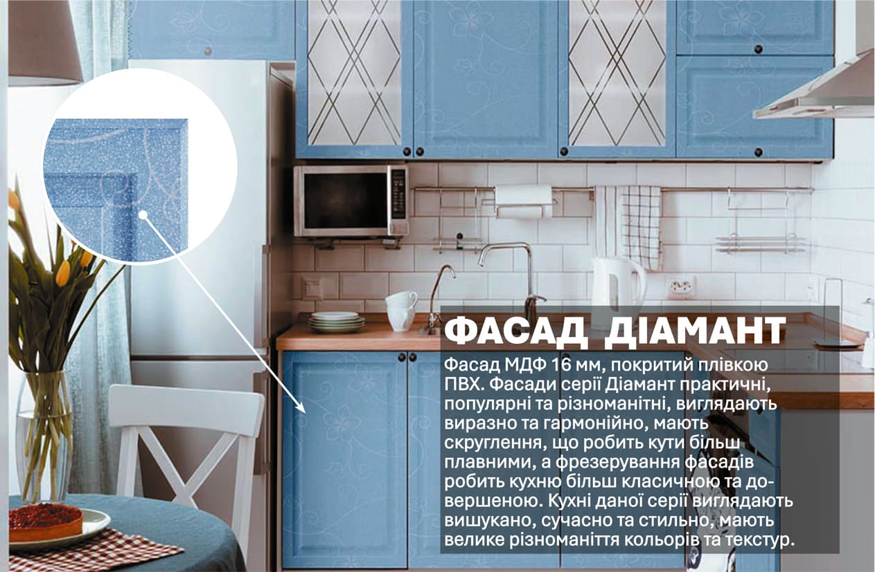 Кухня "Діамант" 2,8 х 2м кутова