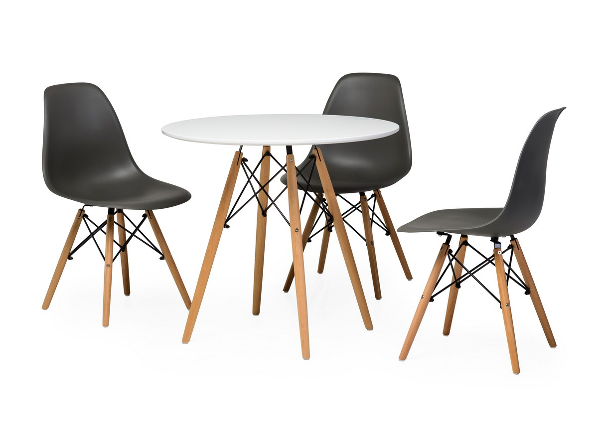 Стіл обідній ЕТНА MDF (D=80cm), білий