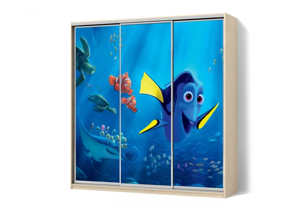 Шафа-купе 3 двері ФМП/ФМП/ФМП малюнок Re060 Класік-2 210*200*45