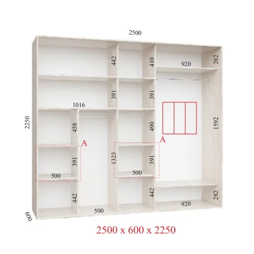 ЛЮКС 2500*2250*600