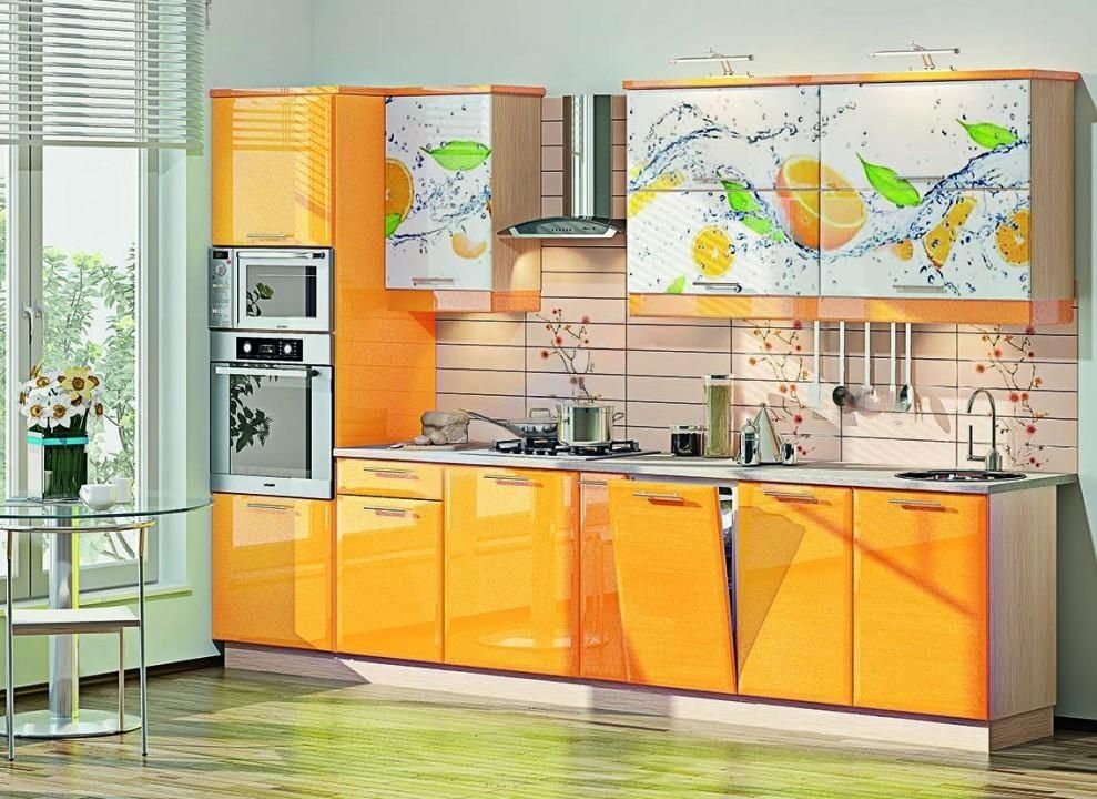 Кухня "Хай-тек з кольоровим друком" 3,3м