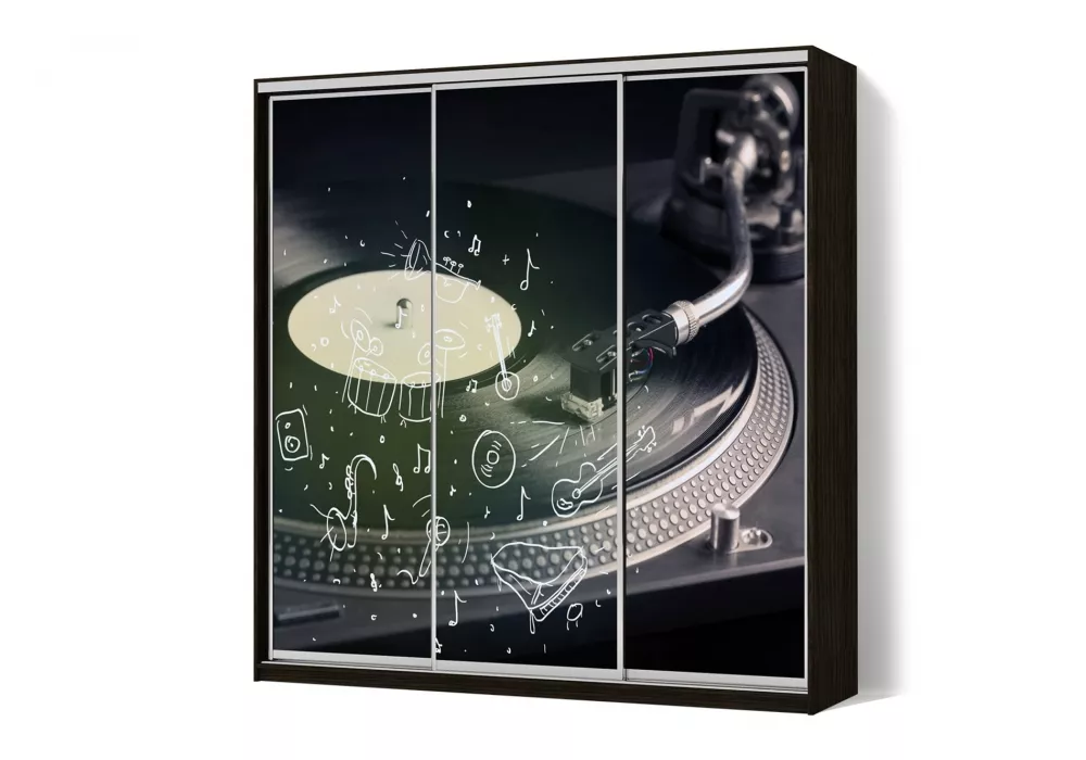 Шафа-купе 3 двері ФМП/ФМП/ФМП малюнок Re060 Класік-2 210*200*45