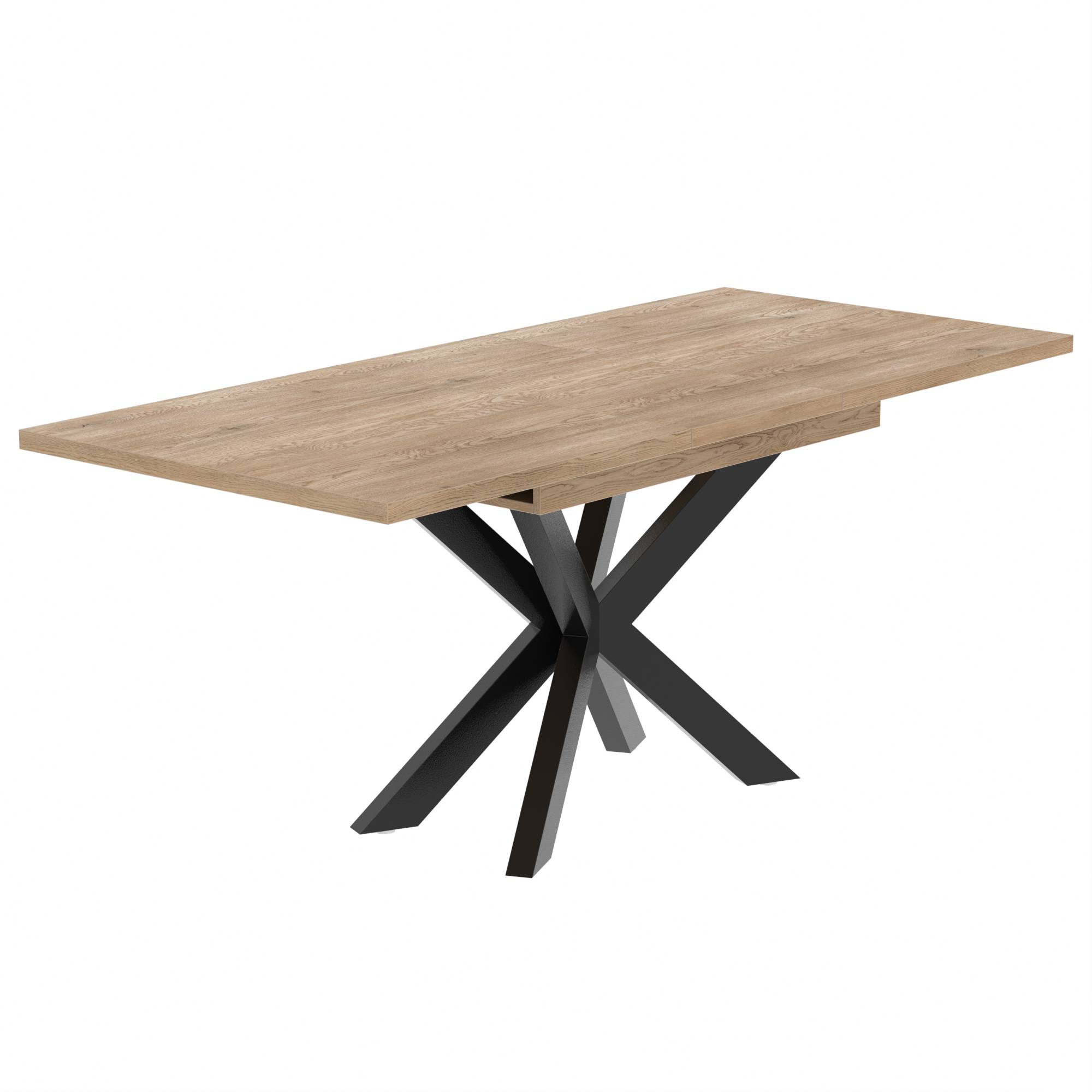 Розсувний обідній стіл СПАЙДЕР ДСП Дуб кремона торро/Чорний